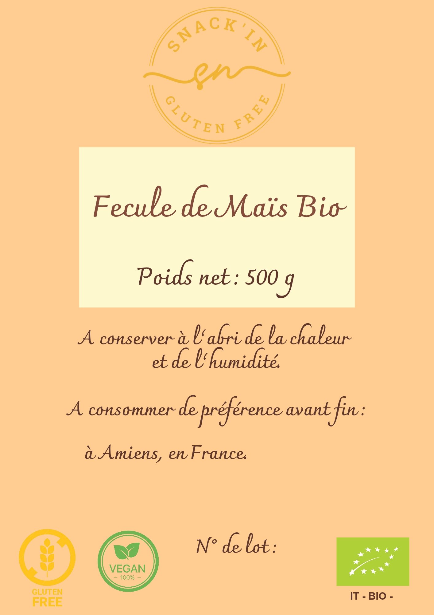Fécule de Maïs Bio 500G