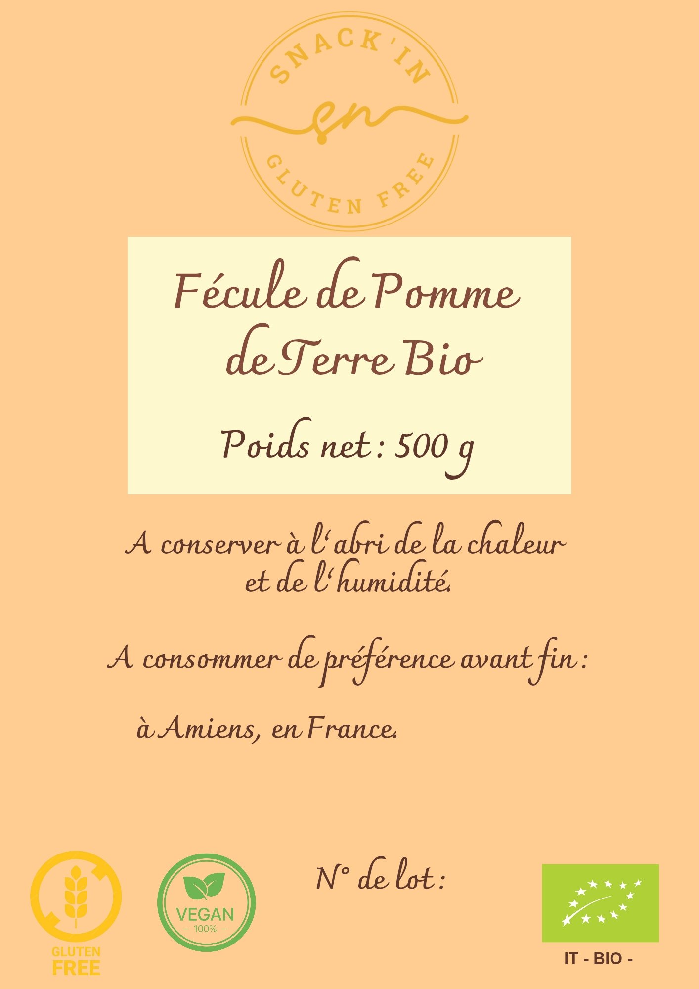 Fécule de Pomme de Terre 500G Bio