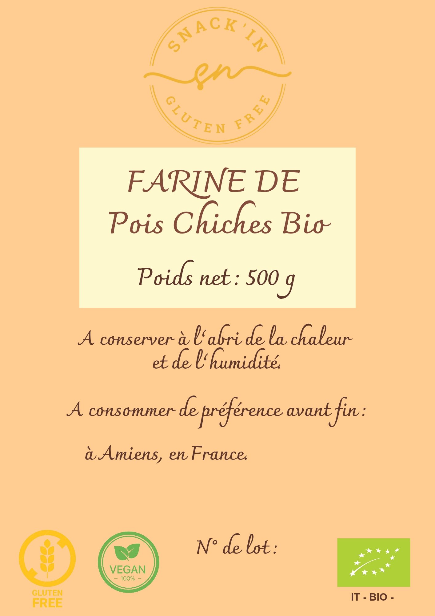 Farine de Pois Chiches Bio 500G