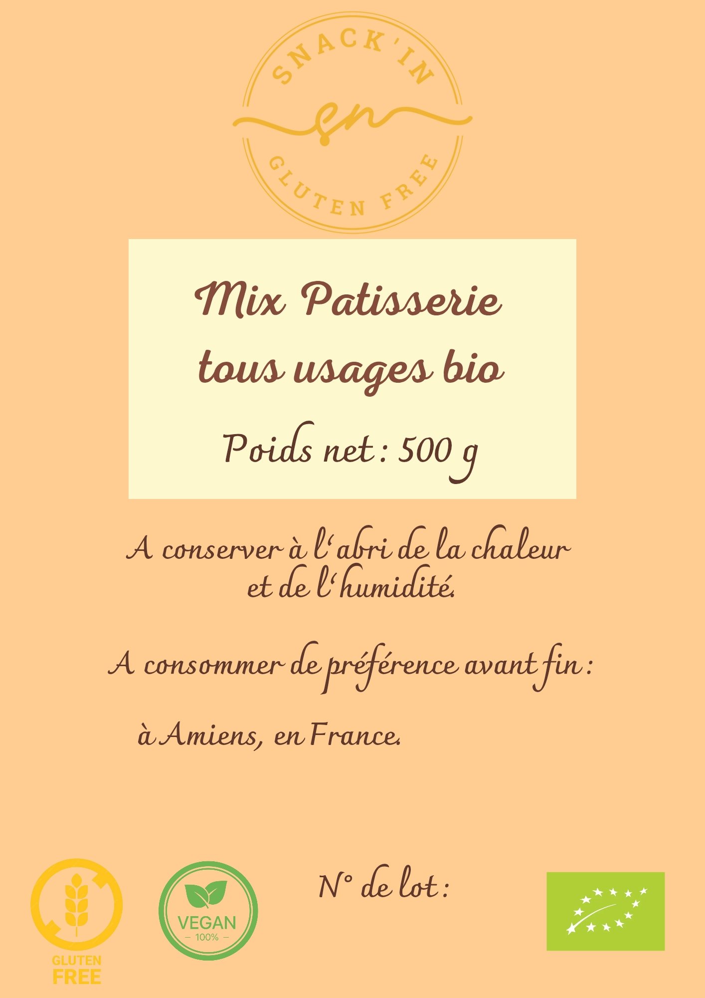 Mix Patisserie tous usages Bio 500G